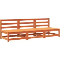 vidaXL Canapés de jardin sans accoudoirs 3 pcs. Marron cireux Pin massif