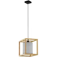 Eglo Lampe suspendue en bois Granados avec capuche blanche