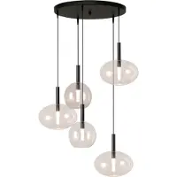 Masterlight Lampe pendante 5L vide Lido avec du verre transparent