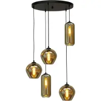 Masterlight Lampe suspendue Quinto Smoke Curiosa à 5 lumières