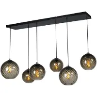Masterlight Lampe suspendue noire Baloton 6 lumières