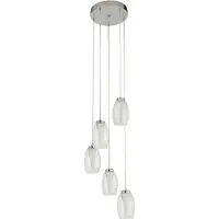 Searchlight CYCLONE 5-flamme MU-flammeI DROP Suspension avec verre clair