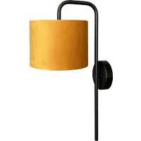 Masterlight Applique noire Venus avec abat-jour jaune ocre