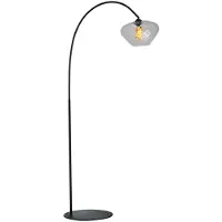Masterlight Lampe à arc Porto Verre clair Blossom - Ø 30cm