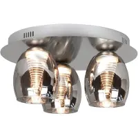Highlight Plafonnier Nebula Nickel Verre fumé à 3 lumières