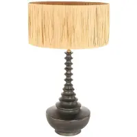 Steinhauer Lampe de table unique Bois avec capuche couleur paille