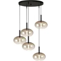 Masterlight Lampe pendante 5L vide Lido Onion avec un verre Ø de 24 cm doré qui s’estompe.
