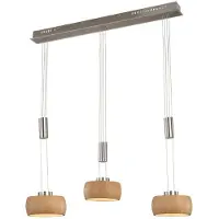 FISCHER&HONSEL GMBH Lampe suspendue 3 lumières Shine-Wood dirigé