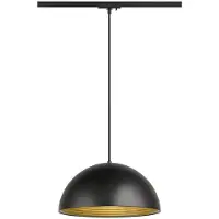 SLV FORCHINI M 40 TRACK, 1 lampe à suspension, E27, longueur de suspension 150cm, adaptateur noir, 1x max. 40W, noir mat / or mat 1008540