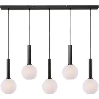Masterlight Lampe suspendue 5 lumières Bella 2 avec verre blanc