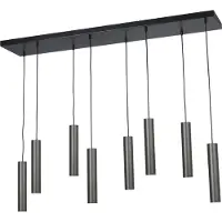 Masterlight Lampe suspendue noire pour salle à manger Run Cylindres à 8 lumières en bronze à canon