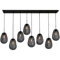 Masterlight Lampe suspendue Lava 8x verre fumé Ø 22,5cm