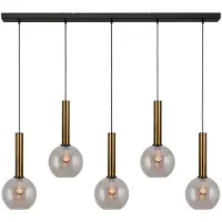 Masterlight Lampe suspendue Bella 2 Laiton antique avec verre doré