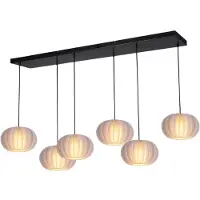Masterlight Lampe suspendue 6 lumières Arena avec des casquettes blanches