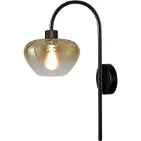 Masterlight Applique murale Genua noir avec verre doré
