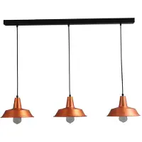 Masterlight Lampe à suspension Industria 25 Cuivre rouge à 3 lumières avec noir