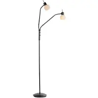 JUST LIGHT Lampadaire LED - H 170 cm - 2 flammes - Noir - Métal