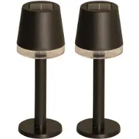 Luxform Lampe de table noire Cala Dor lot de 2