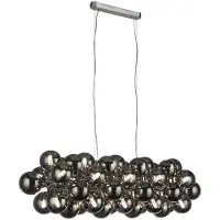 Searchlight Lampe suspendue Verre Berry Globe 25 lumières noir avec verre fumé