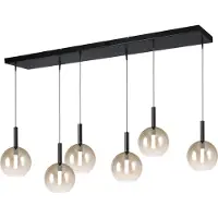Masterlight Lampe pendante 6L Ø17cm Lido Ball avec du verre doré qui s’estompe.