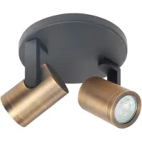 Highlight Spot monté en surface Halo Spot Noir avec bronze cuivré 2 lumières rond