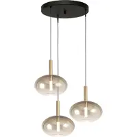 Masterlight Lampe pendante 3L Vide Lido Onion or avec verre Ø 24cm doré qui s’estompe.