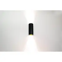 Artdelight Spot apparent design Roulo Noir avec de l’or de haut en bas