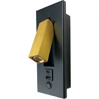 Artdelight Lampe de chevet Adam noir et or avec connexion USB A et C