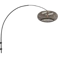 Steinhauer Applique murale arche Sparkled Light Capuche noire et rotin