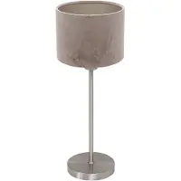 Mexlite - lampe de table - Noor - acier argent - métal textile - lampe de chevet - E27 - 4412ST