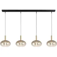 Masterlight Lampe suspendue de table à manger 4L Lido Onion avec du verre doré qui s’estompe.