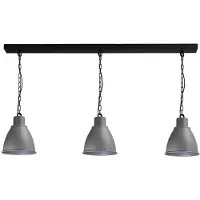 Masterlight Lampe de salle à manger Industria 3x27 3 lumières noir avec gris béton