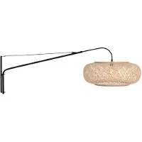 Steinhauer Applique murale Elegant Classy noir avec capuche en rotin