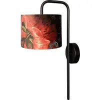 Masterlight Applique noire Venus avec abat-jour fleur