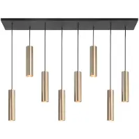 Highlight Lampe suspendue pour salle à manger Perugia or mat - 8x GU10