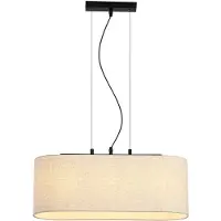 Searchlight Suspension Hessian noir avec abat-jour en lin