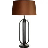 Searchlight Lampe de table Chic Noir avec capuche orange