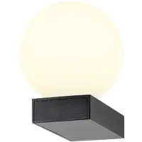 SLV Applique murale Sun Noir avec sphère blanche