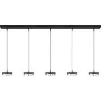 Masterlight Lampe suspendue à 5 lumières Imperia 160 cm de nickel noir