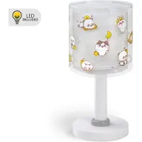 DALBER Lampe de table pour enfants Kawaii Friends Gris lueur dans le noir