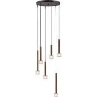 Masterlight Suspension LED Fabro 6 lumières - cuivre ancien