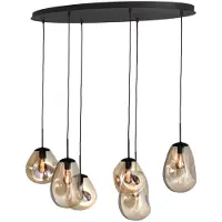 Masterlight Lampe suspendue Lava Oval 6x verre en or
