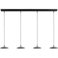 Masterlight Lampe suspendue à 4 lumières Scala 130 cm noir avec nickel Ø 20 cm