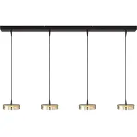 Masterlight Lampe suspendue à 4 lumières Imperia 130 cm noir avec or