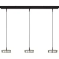 Masterlight Lampe pendante à 3 lampes Imperia 100 cm noir avec nickel