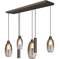 Masterlight Lampe suspendue en verre Olive 4x verre - 2x Run - cacao