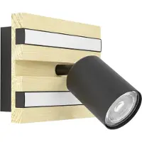 Stars of Light Lampe murale simple Gesteira noir avec bois