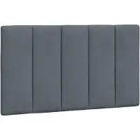 vidaXL Coussin de tête de lit "Hanko" gris foncé 80 cm velours