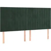 vidaXL Têtes de lit 4 pcs. Vert foncé 100x5x78/88 cm velours
