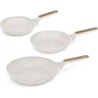 Berlinger Haus Ensemble de poêles Nordic Mat Crème 3 pièces - ø 20, 24 & 28 cm - compatible avec toutes les sources de chaleur - revêtement antiadhésif standard